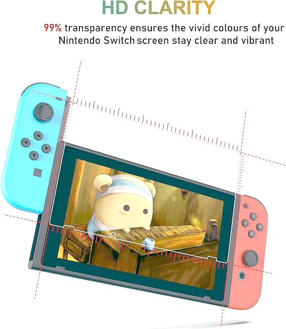 rapell 3 Pack Glass Screen Protectors Compatible with Switch Premium Tempered Glass Screen Protector