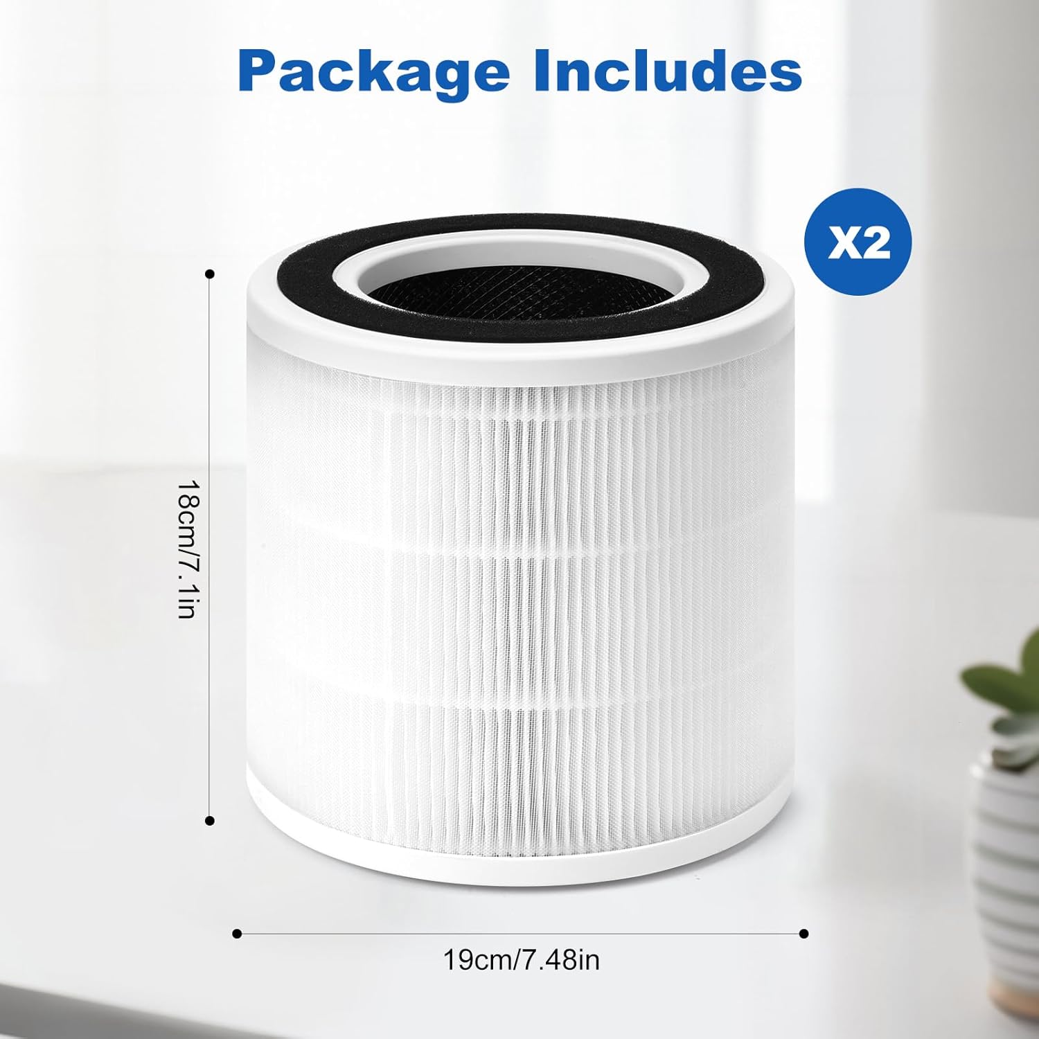 H7129/H7128 Replacement Filter Compatible with GoveeLife H7129/ H7128 Air Purifiers, 3-in-1 HEPA Activated Carbon Govee Air Purifier Filter,2 Pack - Image 5