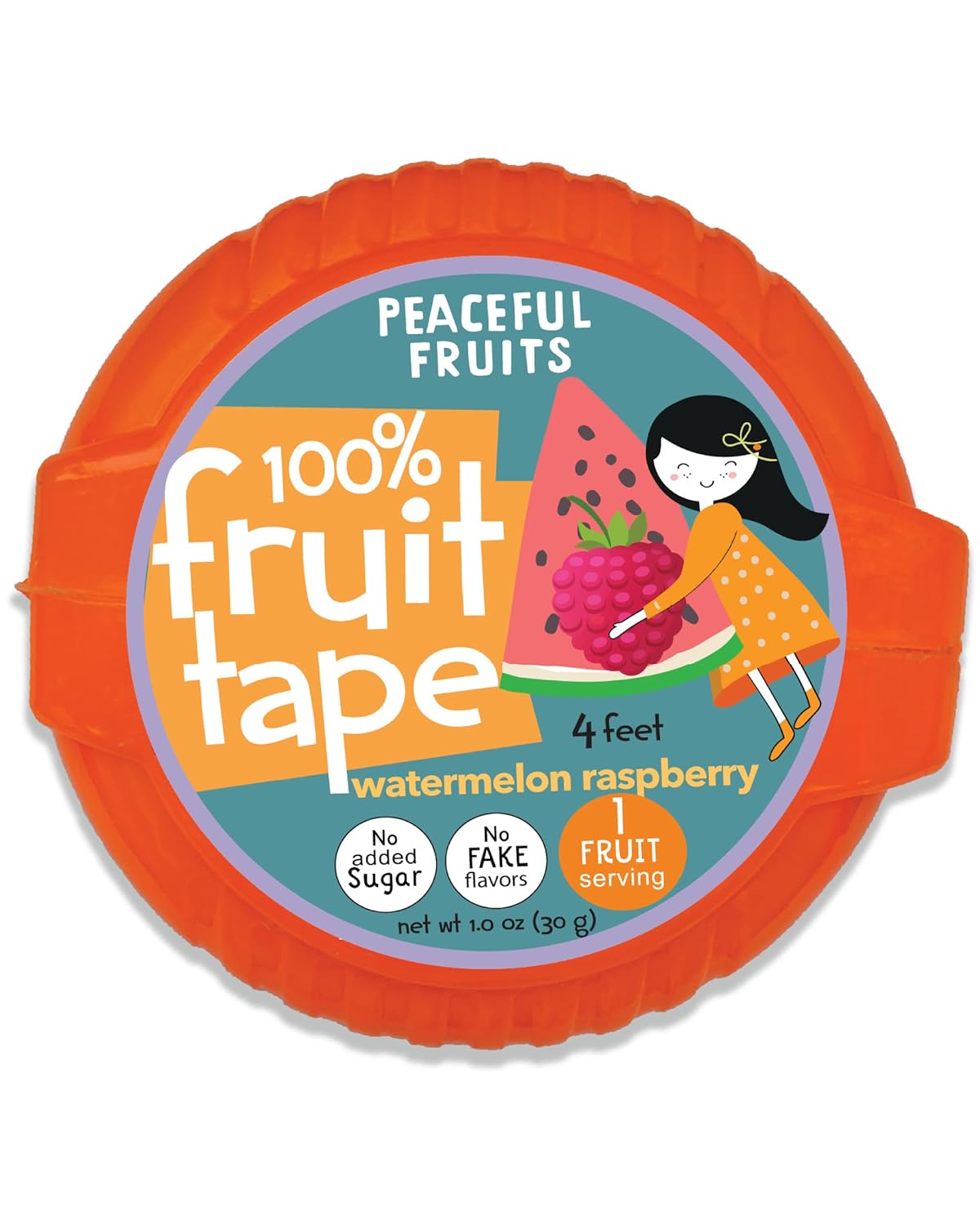 Peaceful Fruits 100% Fruit Tape - Watermelon Raspberry - 12 packs - Just Fruit - No Added Sugars, No Sugar Substitutes, No Dyes