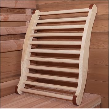 Sauna Backrest Saunas Accessories Wooden Slip-Resistant Non-Toxic Comfortable S-Shape Design Sauna Room Chair with Back for Any Infrared or Steam or Barrel Sauna Pinewood S