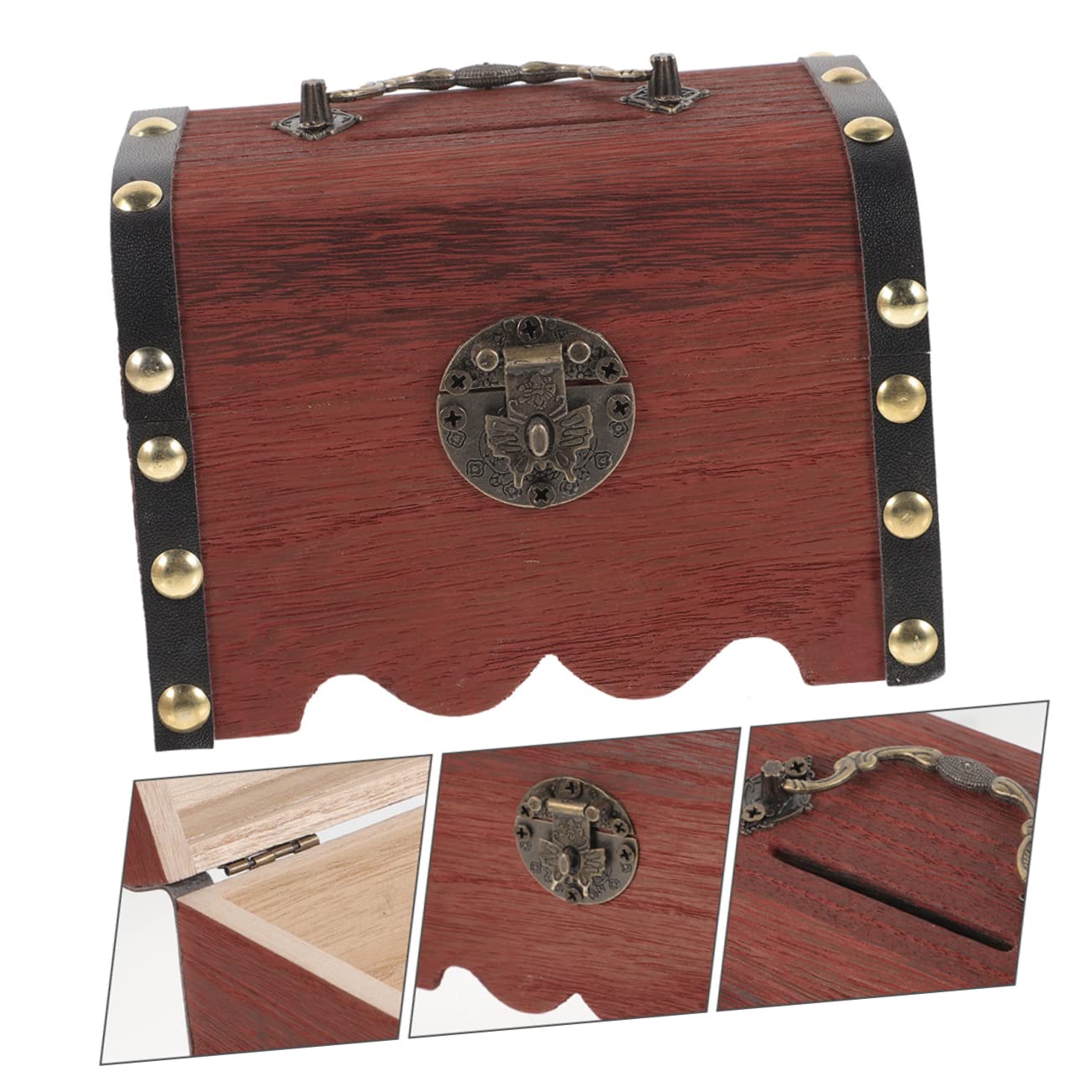 Cofre de Madera Cerradura para Niños, Hucha Vintage