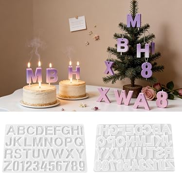 1PC Silicone Alphabet Resin molds, Digital Alphabet Jewelry Mold | Letter Number Silicone Molds with Hole for Epoxy Resin Crafts, Resin Keychains, Crayons, Soap, Clay Crafts, Key Rings