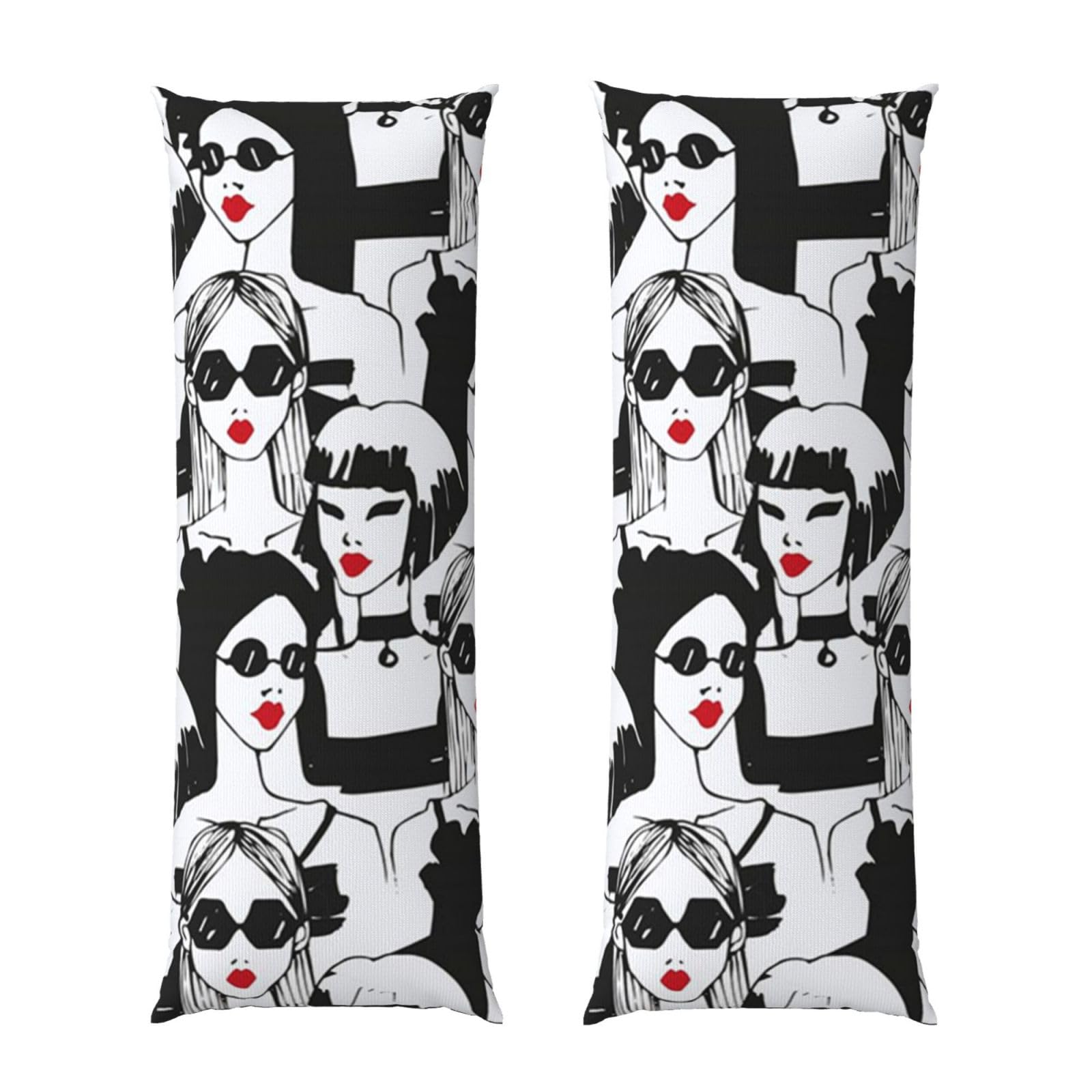 Taie d'oreiller de corps pour femme imprimé glamour rouge en satin doux