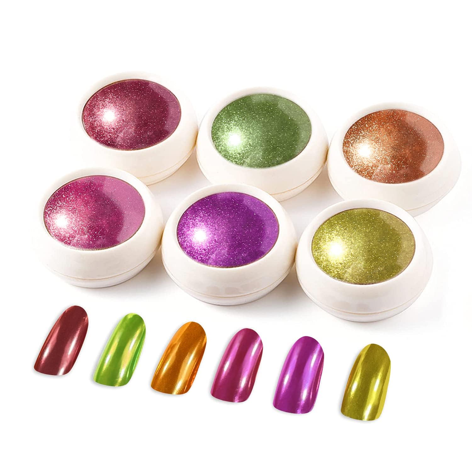LEDSUUEIUpgrade Rose Gold Chrome Nail PowderSuper Mirror Effect Metallic Nail Art Pigment Powder Set