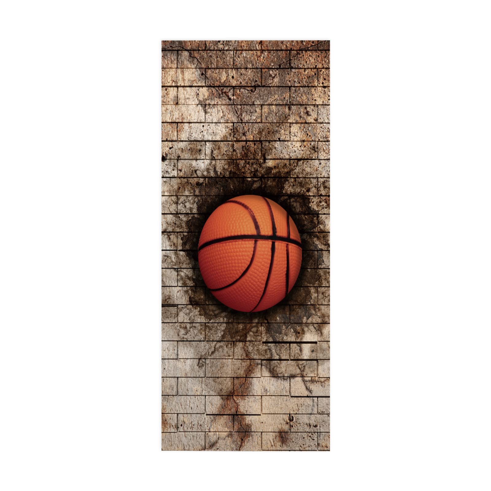 3D Door Stickers Abstract Basketball W85 x H205 cm Decor Mural Art Sticker Wallpaper Wall Removable Self Adhesive Window Decal for Home Office
