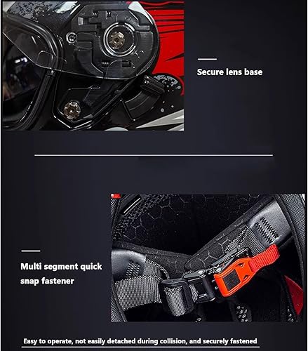 Miniatura 5 de Casco modular de motocicleta abatible de cara completa para adultos, Cascos para motos, casco de motocross, aprobado por DOT, doble visera, fácil de