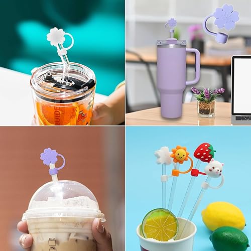 Miniatura 7 de Stanley Cup - Juego de 6 fundas de popote para vaso Stanley, compatibles con vaso Stanley de 40 onzas, puntas de popote de silicona reutilizables a