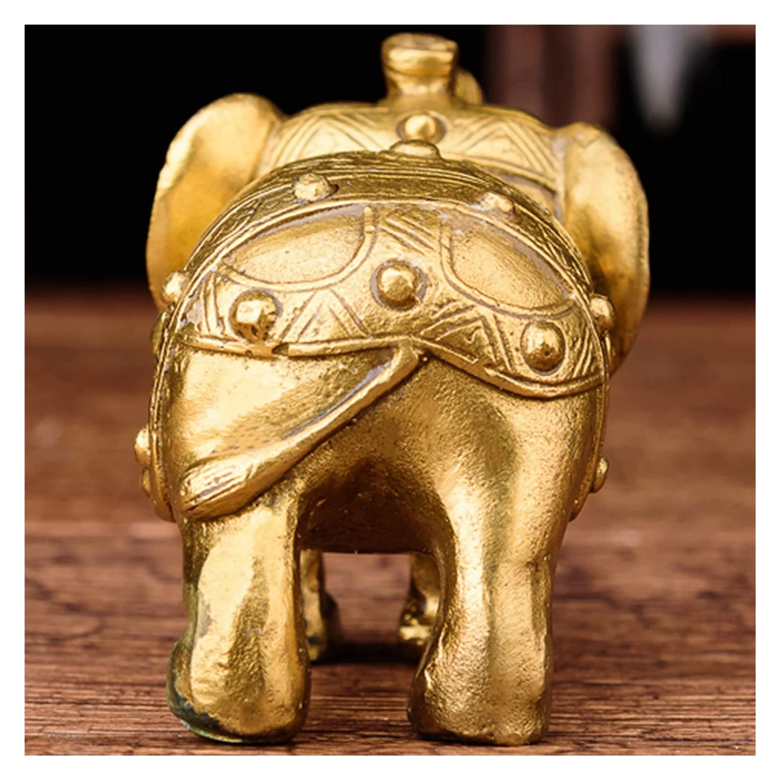 Statuette regalo per decorazione statua sculture ornamenti Feng Shui elefante statue e statuette, animali in metallo ottone per la decorazione di casa e ufficio, regalo di buona fortuna,
