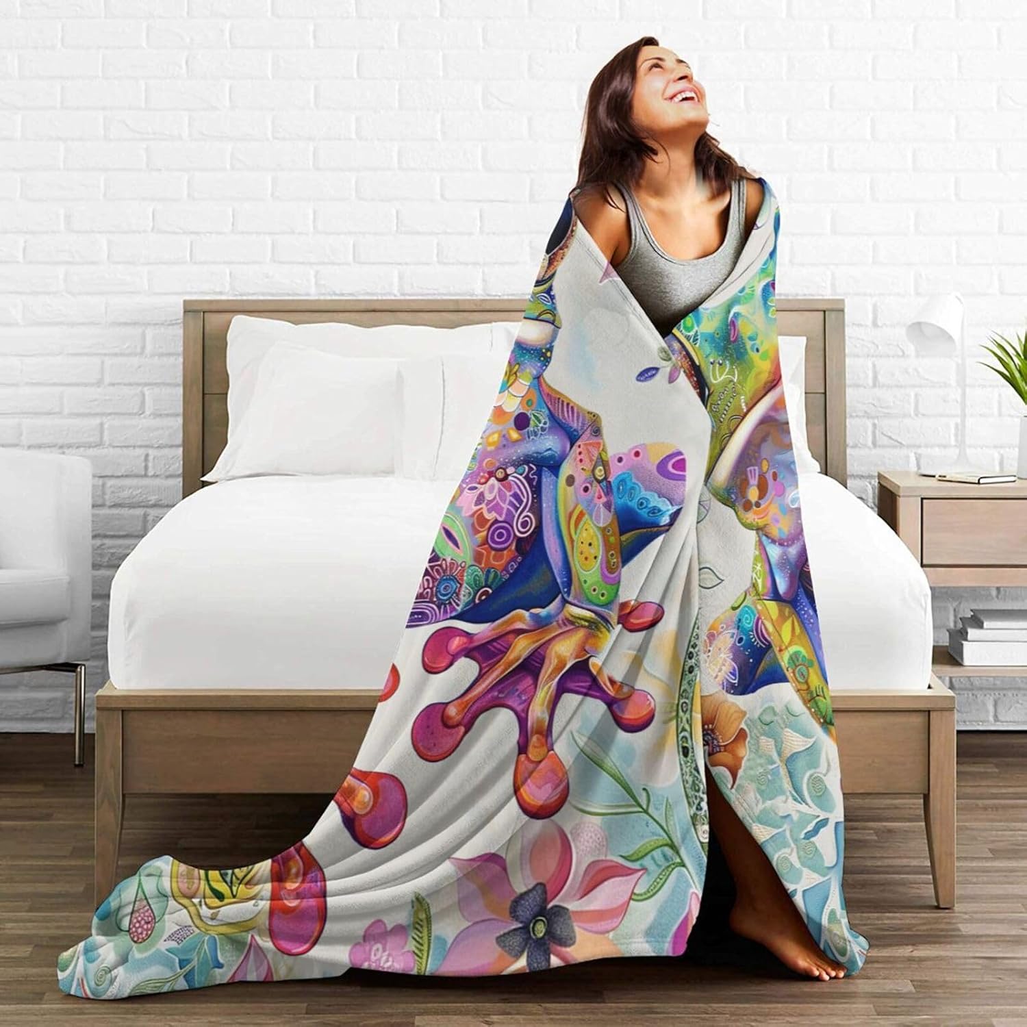 Frog Blanket Frogs Fleece Throw Blanket Super Soft Warm Cozy Fuzzy Plush Frog Blanket Gifts for Girls Boys Kids Room Decor 40"X50" - Image 7