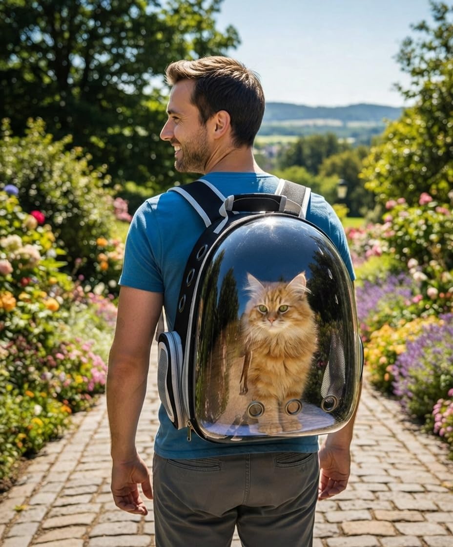 Sac à Dos pour Chat & Chien I Sac de Transport Respirant - Idéal pour Voyager I Approuvé par Les compagnies aériennes