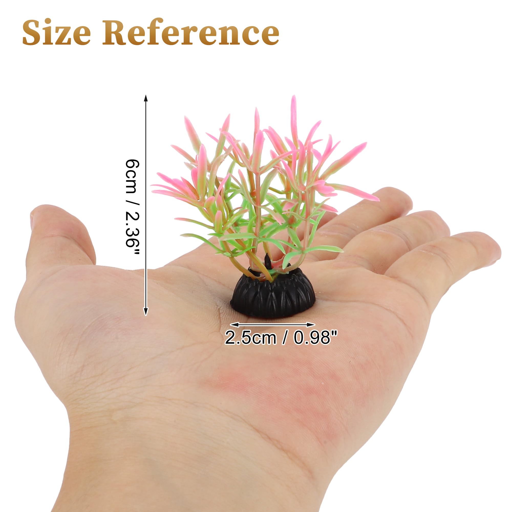 CAPASTEC Plastic Aquarium Plants, Small Aquarium Plastic Plants, Pink Green, Pink, Green - Image 3