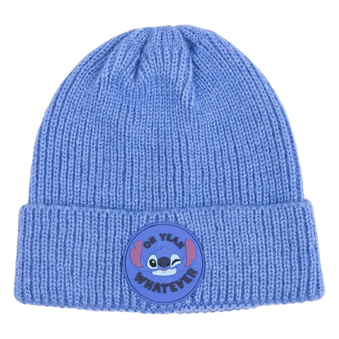 Disney Gorro Tricot de Stitch, Azul, Talla única para Niños