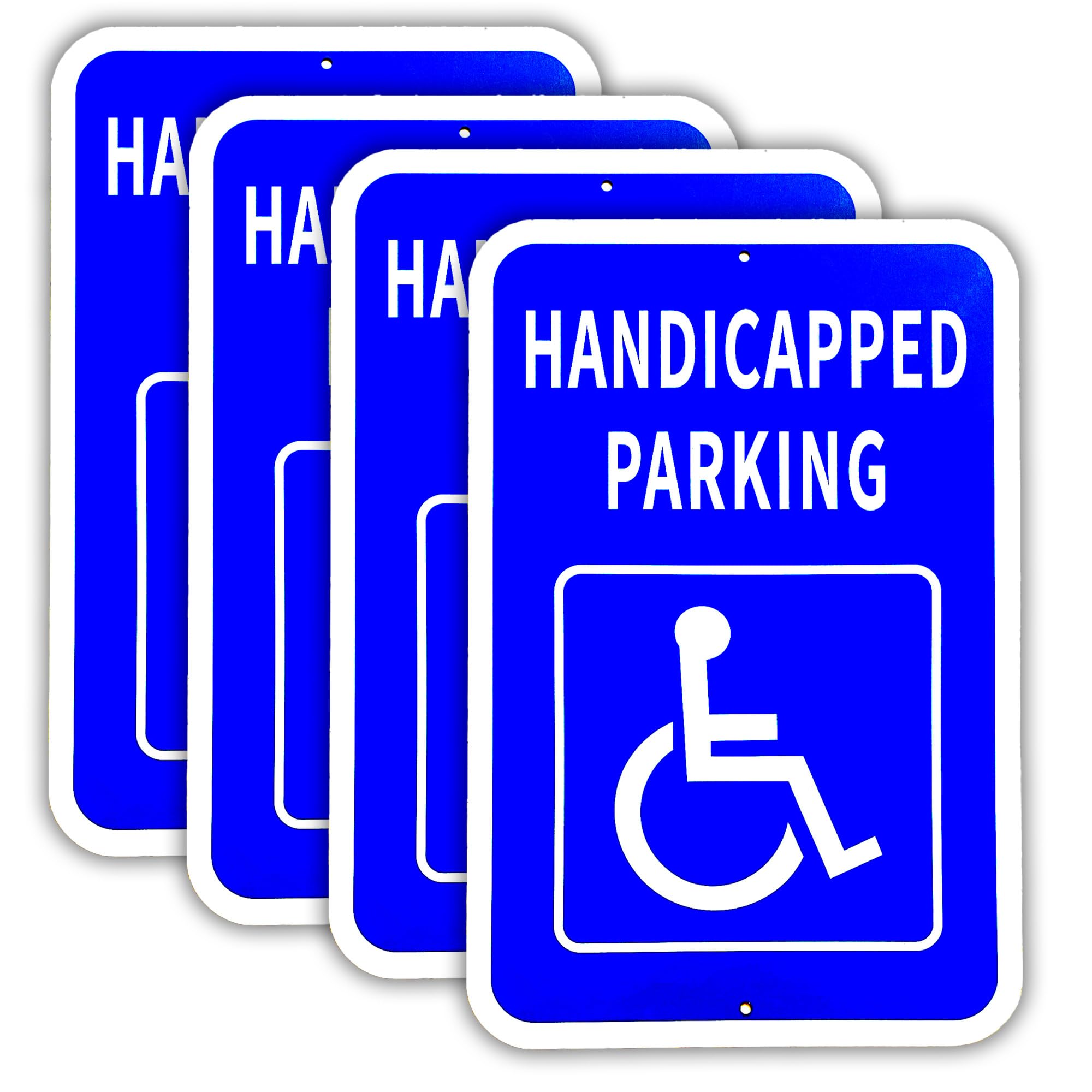Handicap Parking Sign, Handicap Signs for Parking, Large 12 x 18 Inches .040 Aluminum Ada Parking Sign, UV Protected and Weatherproof (4 Pack)