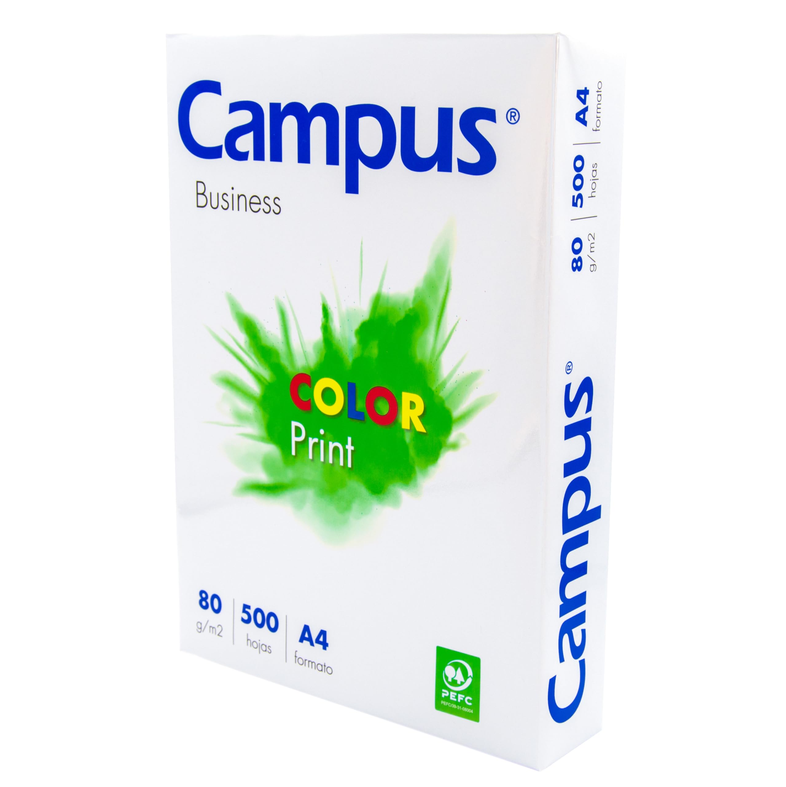 Campus – Folios A4 80gr, 500 Hojas de Papel Multiusos para Impresora Inkjet, Láser y Fotocopiadora, Ideal para Oficina, Hogar y Escuela (500 Hojas)