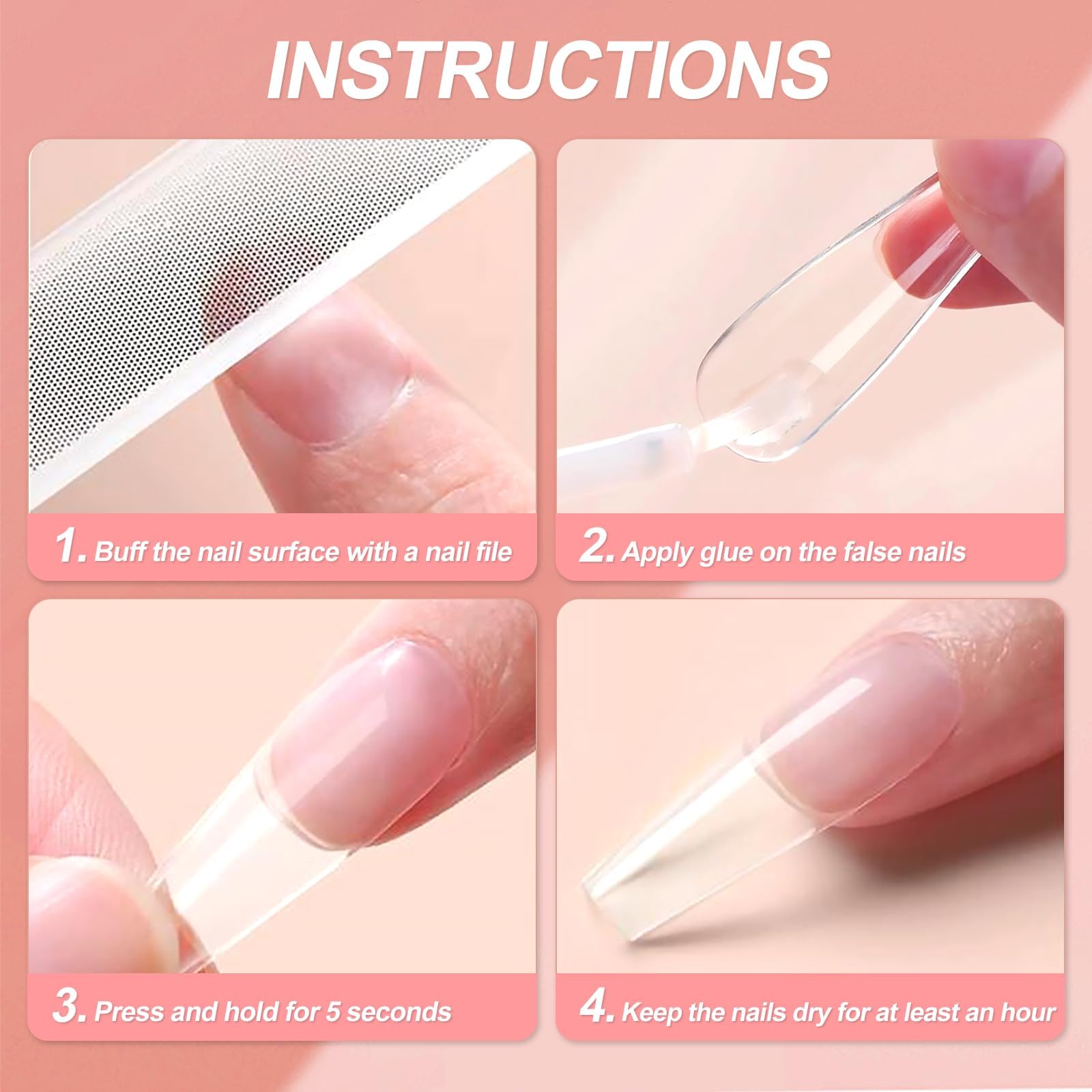 Sularpek Pegamento de uñas extrafuerte, pegamento de uñas de 7 ml, pegamento para uñas postizas, para aplicar puntas de uñas artificiales para manicura - 4