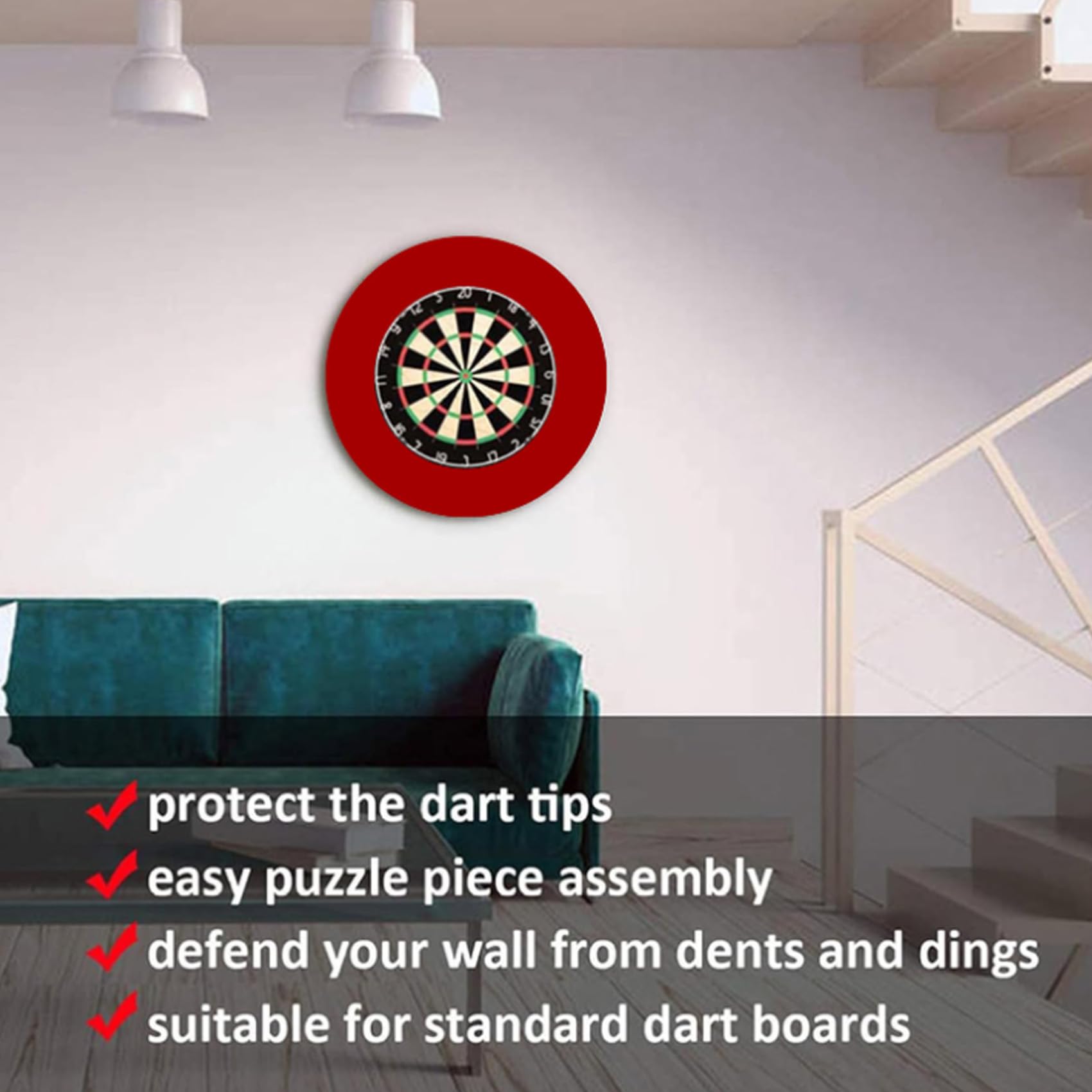 Dartboard Surround Universal Dart Board Surround Ring Splicing Dartboard Protection Board for Dartboard Wall Protection