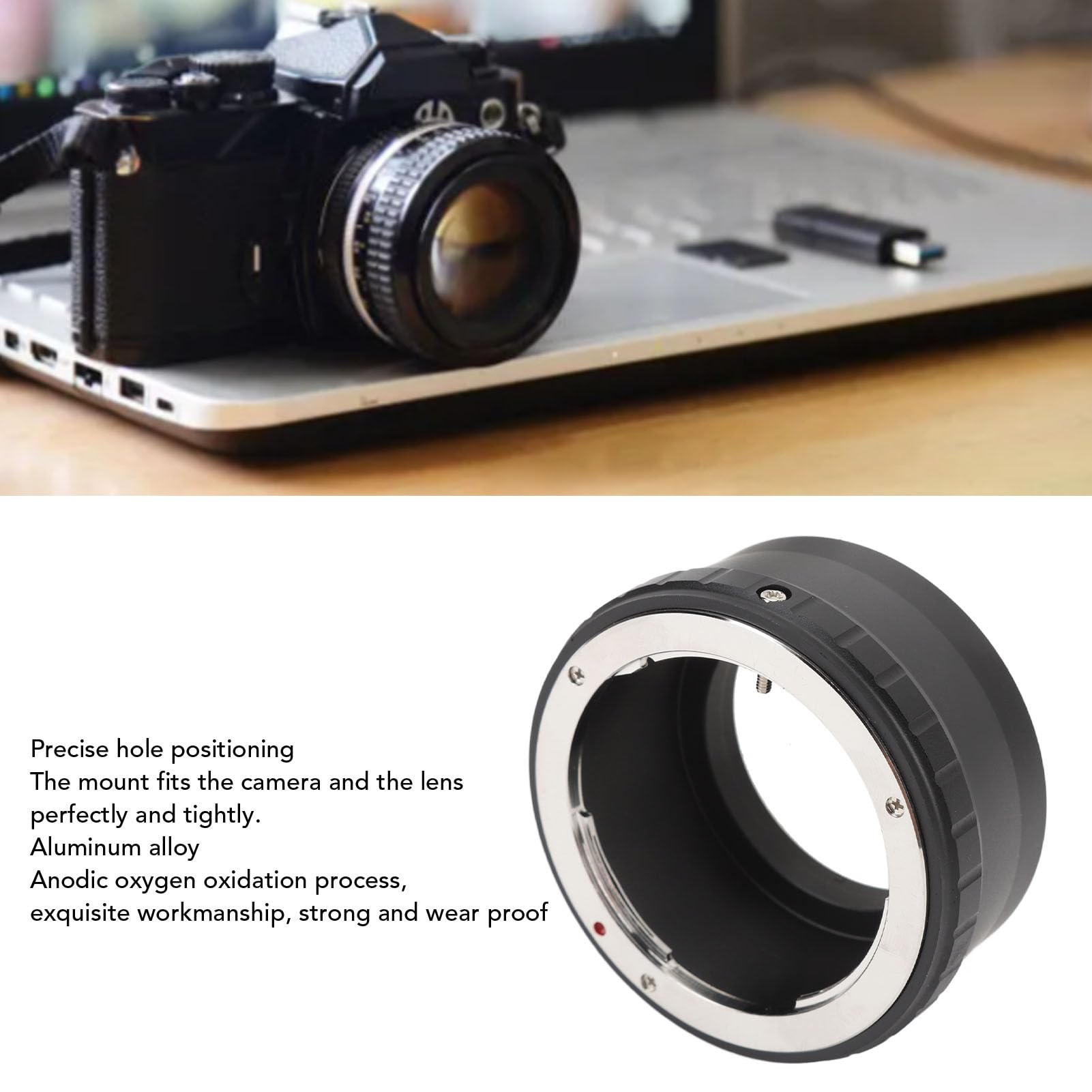 Adattatore per obiettivo OM per obiettivo per fotocamera in lega di alluminio con anello di messa a fuoco manuale con attacco NEX
