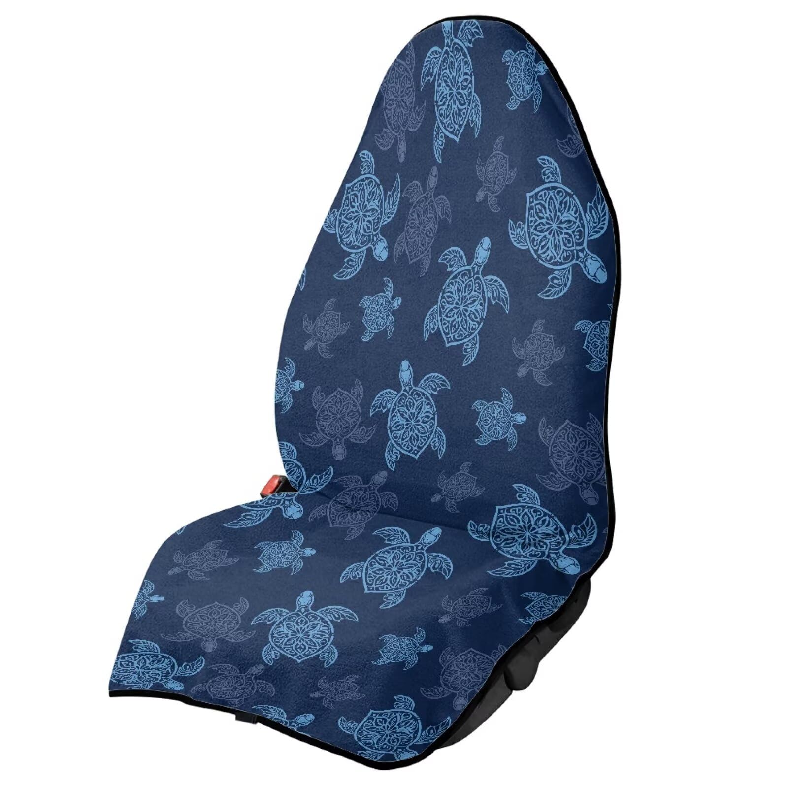 Turtle Print Waterproof Sweating Car Seat Cover for Post Gym Workout Easy to Install Anti-Slip Back Fabric Automotive Vehicles Seat Cover Protectors Car Accessories