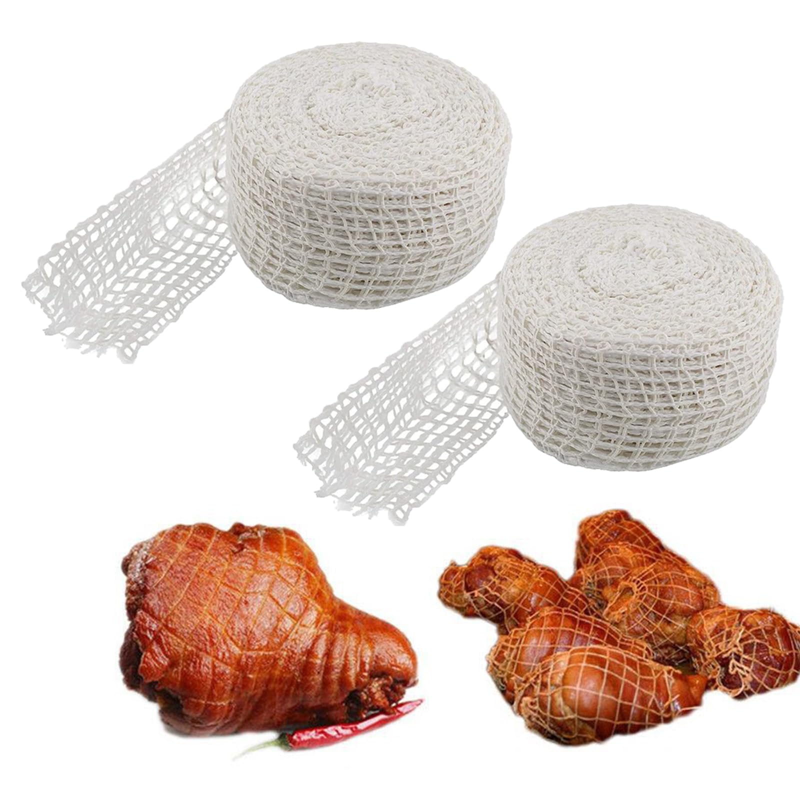 Filet De Cuisson SNAGAROG - Lot De 2 Rouleaux Coton Blanc, Pour Viande Et Jambon, 3 M