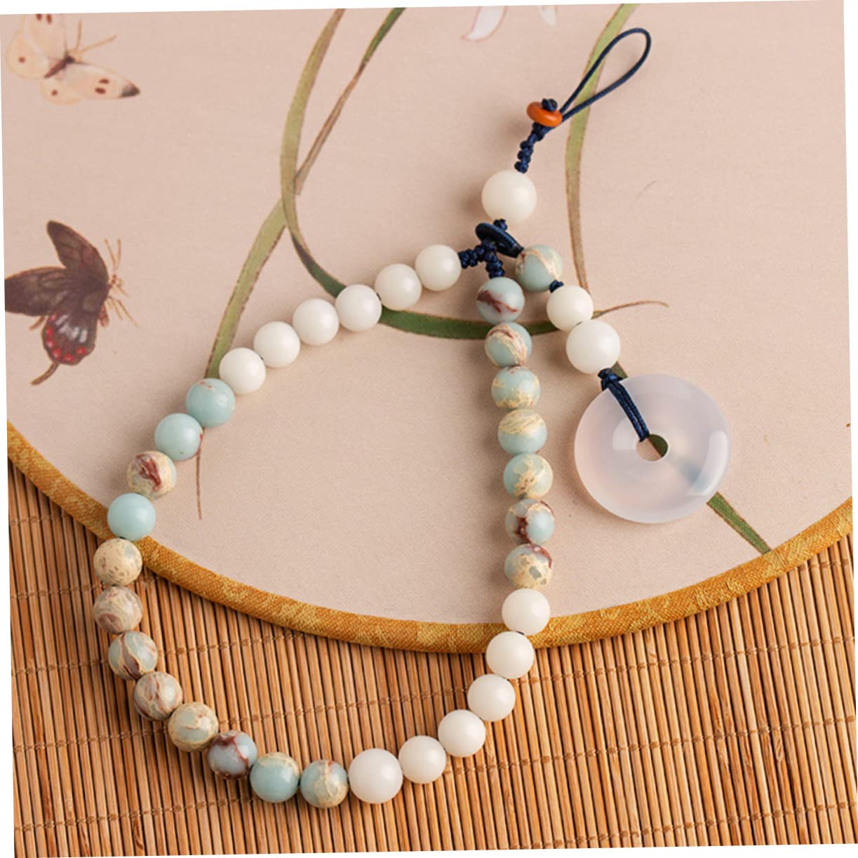 OSALADI 3piezas Cadena Colgante Para Teléfono De Jade y Shoushan Correa Antipérdida Desmontable Diseño Estilo Chino Para Decorar y Proteger Dispositivos Móviles