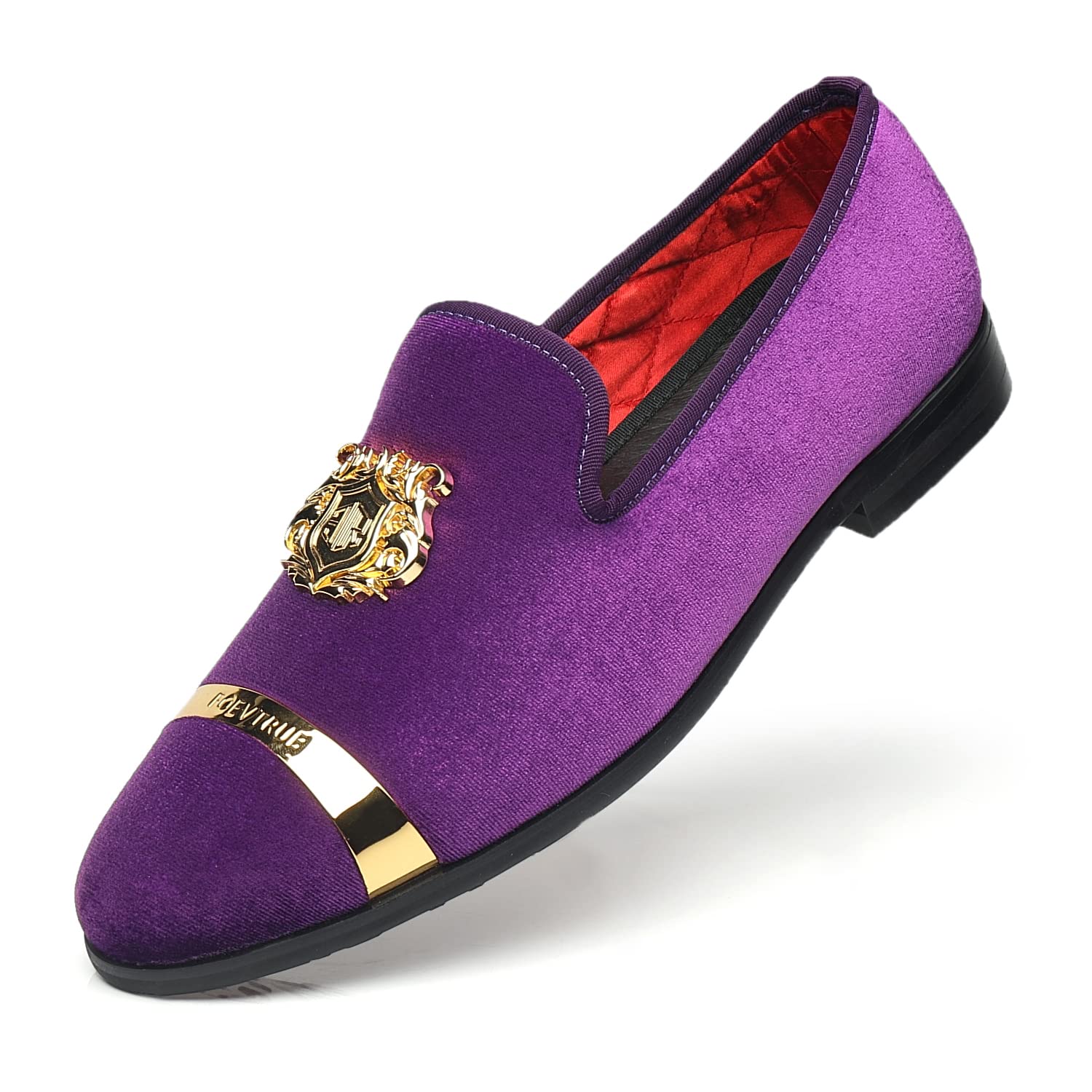 FOEVTRUE Men's Dress Loafers Velvet Party Wedding Shoes