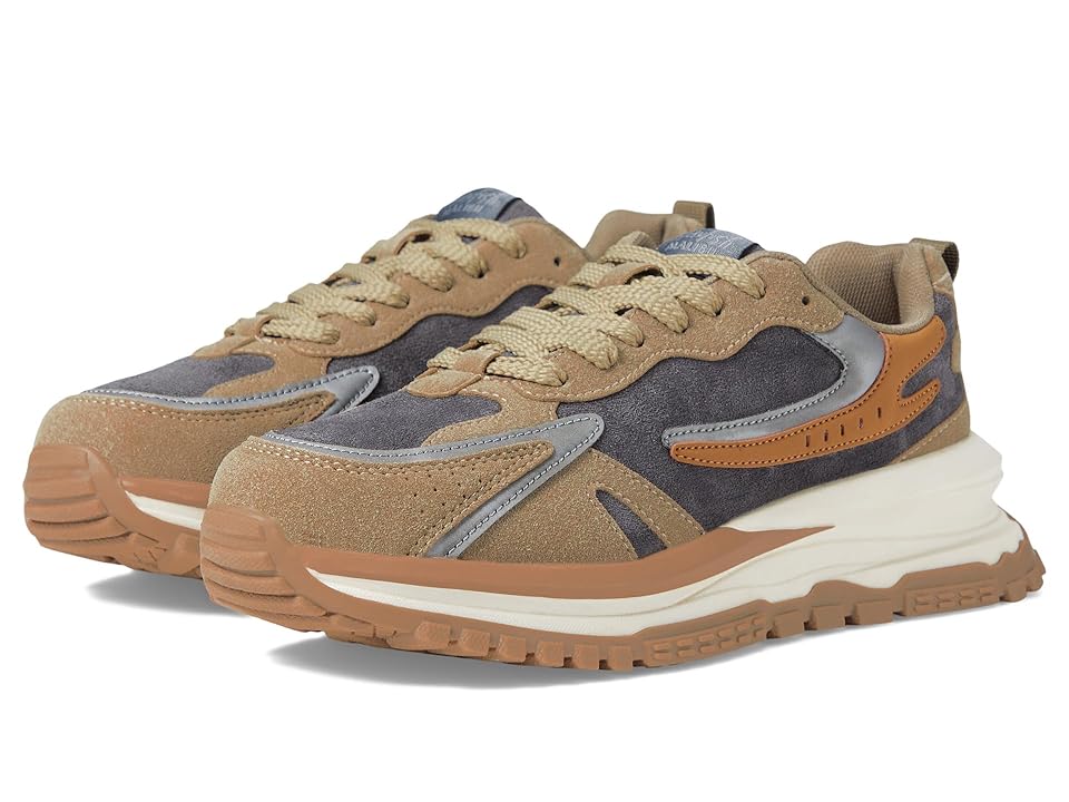 Blowfish Malibu Leo (Earth Faux Suede/Gray Micro Suede/Light Gray Orbital) Women's Shoes INTERNATIONAL SHIPPING