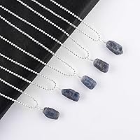 Vista 53 de Natural Raw Herkimer Diamond Quartz Pendant Necklace, Rough Gemstones, Chakra Healing Crystals, Silver Plated, April Birthstone, Handmade, Women