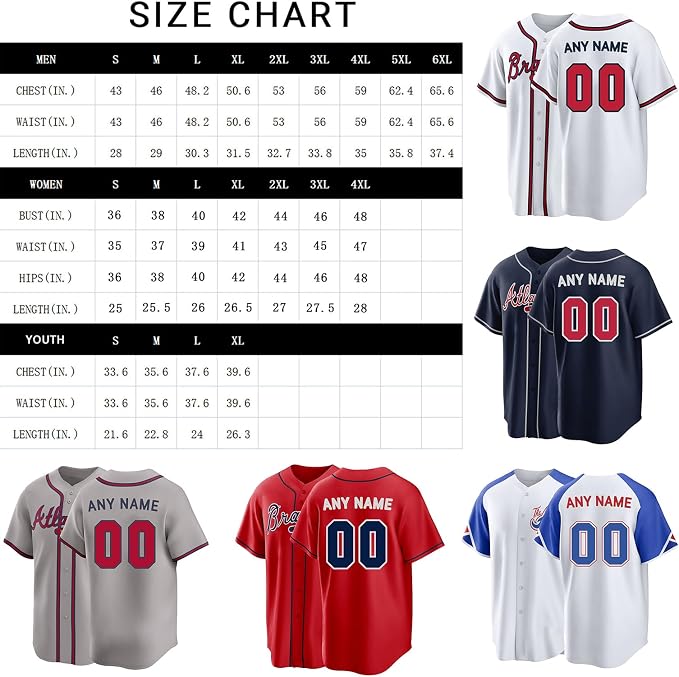 Camiseta personalizada de béisbol con nombre y número para hombres, mujeres y jóvenes miniatura 4