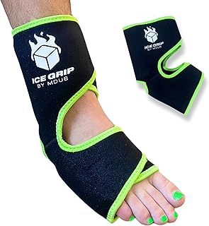 ICE GRIP Foot Ankle Hot & Cold Ice Wrap Post Surgery Compression Reusable Gel Pack for Injury Flexible for Inflamation, Post-Surgery, Ankle, Foot, Soccer, Basketball, Recovery Relief Therapy