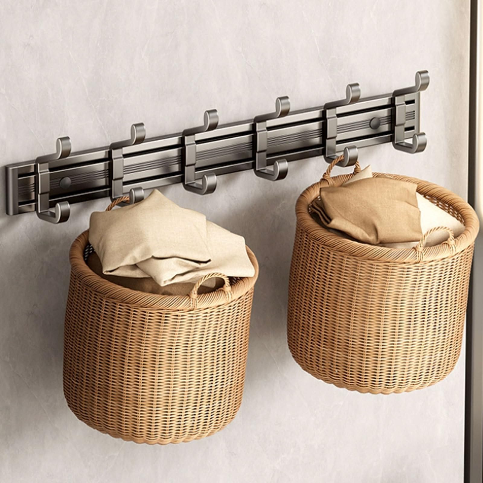 Sólido Perchero de Pared de Aluminio, Gancho Doble extraíble, Perchero de Pared, Perchero de Pared para baño Práctico