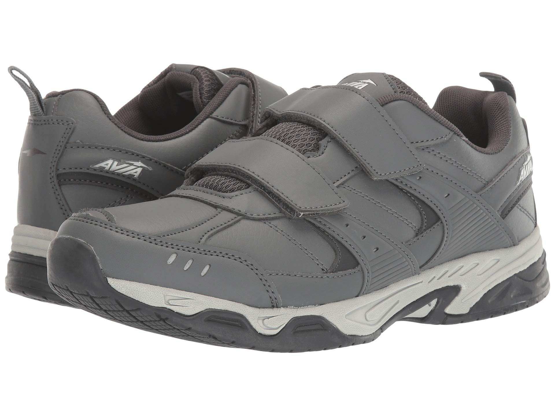 Avia Avi-Union II Strap Non Slip Shoes for Men, Hook and Loop Mens Walking Shoes with Memory Foam, Comfort Restaurant and Diabetic Shoes for Men - Black Wide or Extra Wide Width Safety Footwear