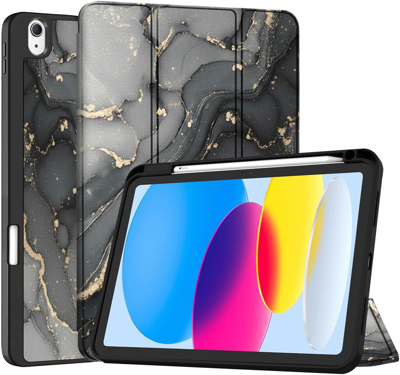 Robustrion Cover for iPad 11th Generation (A16) / 10th Gen Cover Case with [Auto Sleep Wake] [Right Side Pencil Holder] [Soft Back] (2022/2025), Case for iPad 11th 11"/ 10th 10.9" - Navy — Amazon image 16