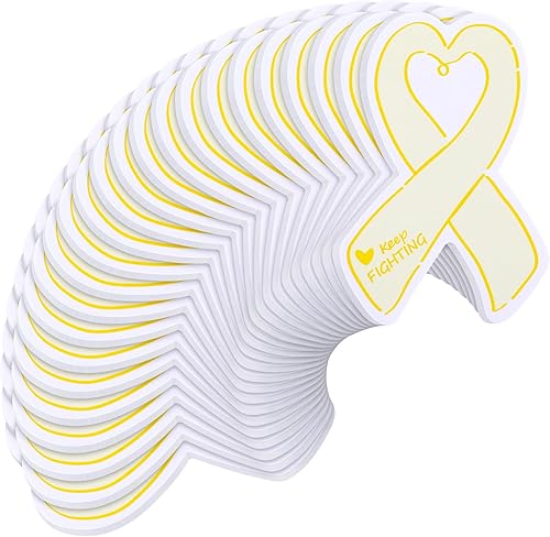 Fulmoon 24 blocs de notas de concienciación sobre el cáncer infantil, 40 hojas a granel, cinta amarilla, artículos de concienciación sobre