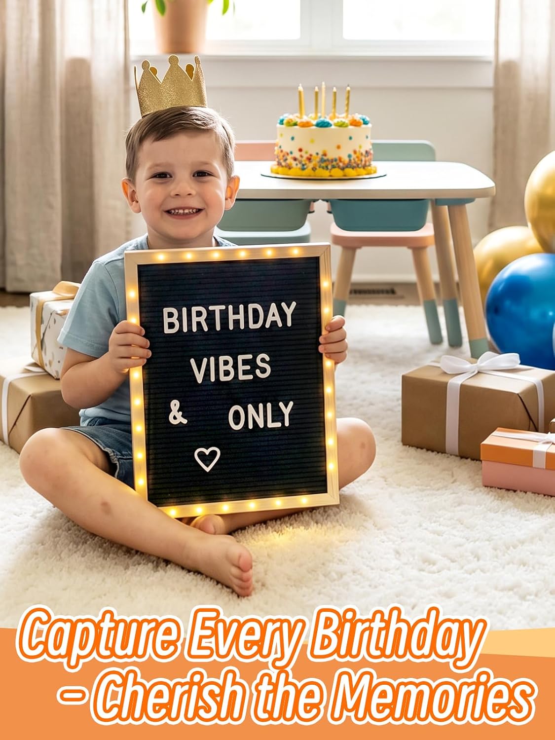 12"×16" Large Changeable Felt Letter Board with Lights, Big Letters, Stand thumbnail
