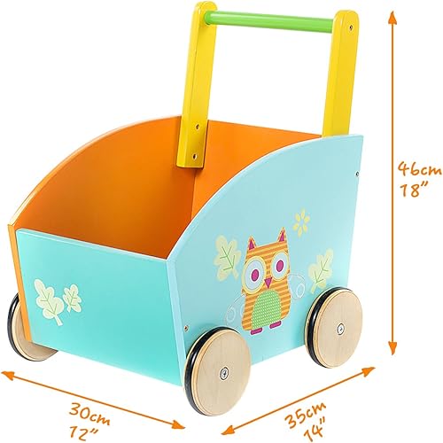 Miniatura 6 de labebe - Caminador de bebé caminador de carrito de compras para niños juguete de empuje para niños de 1 a 3 años caminador de madera para bebés