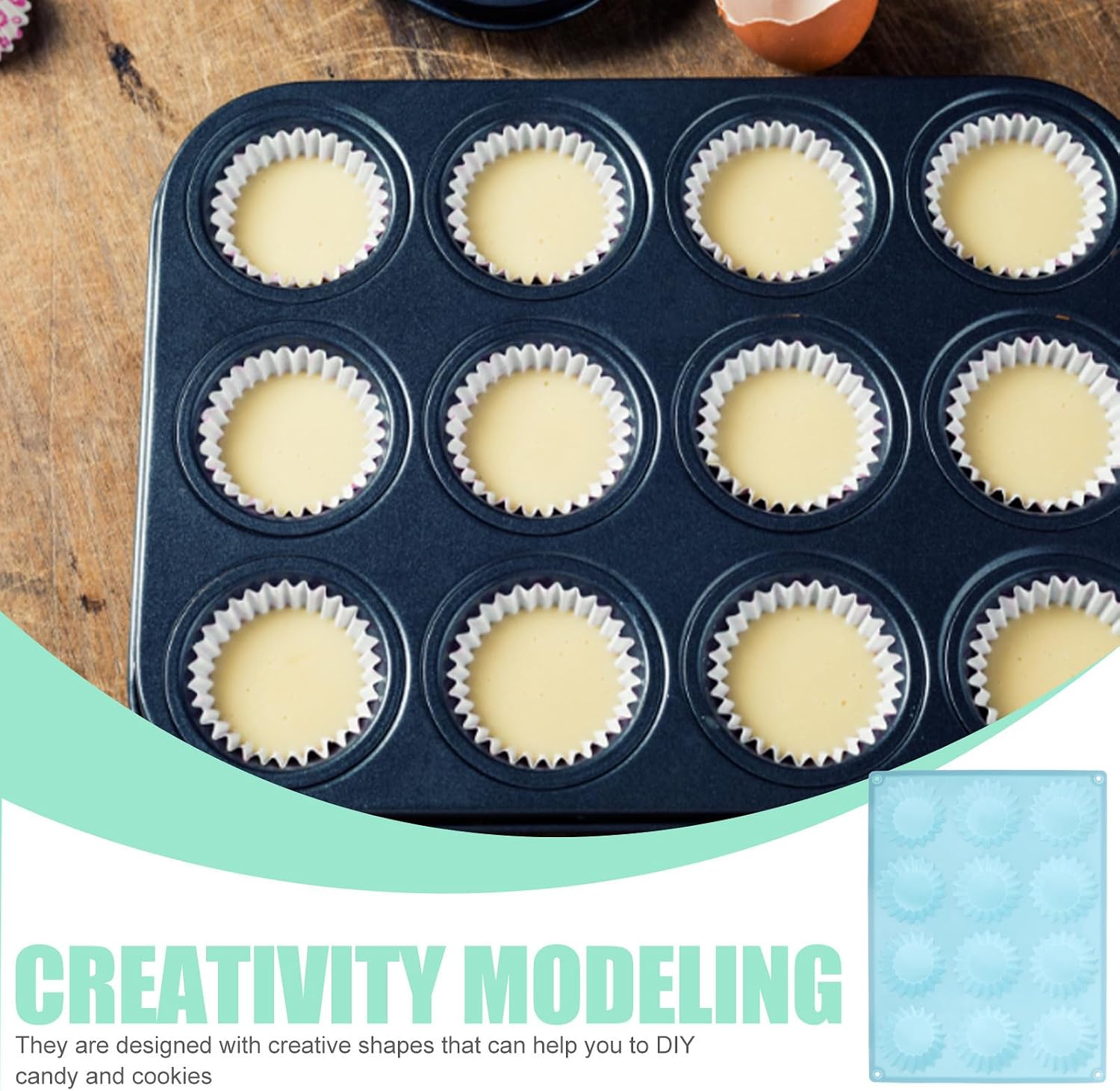 YARNOW 3pcs Silicone Muffin Mold Set for Candy Making and Baking, Non-stick, Easy to Demould, Creative Lovely Style Design, DIY Baking Accessory