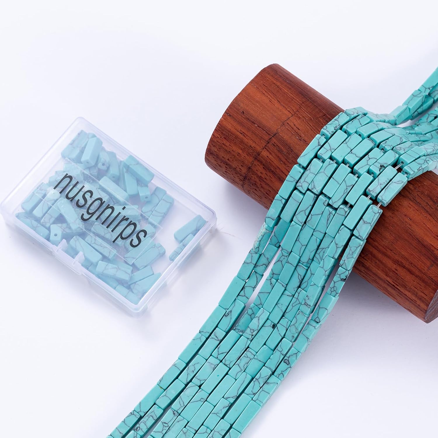 Natural Blue Turquoise Rectangle Tube Beads 4x13mm 38cm/str Loose Semi Gemstone Stone Beads for Making Bracelets Necklace Earrings - Image 6