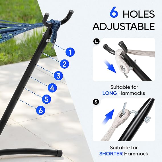 FDW Portable 9FT Hammock Stand, Heavy Duty Hammock Stand, Portable Steel Stand Only for Outdoor Patio or Indoor with Carrying Case (No Hammock)