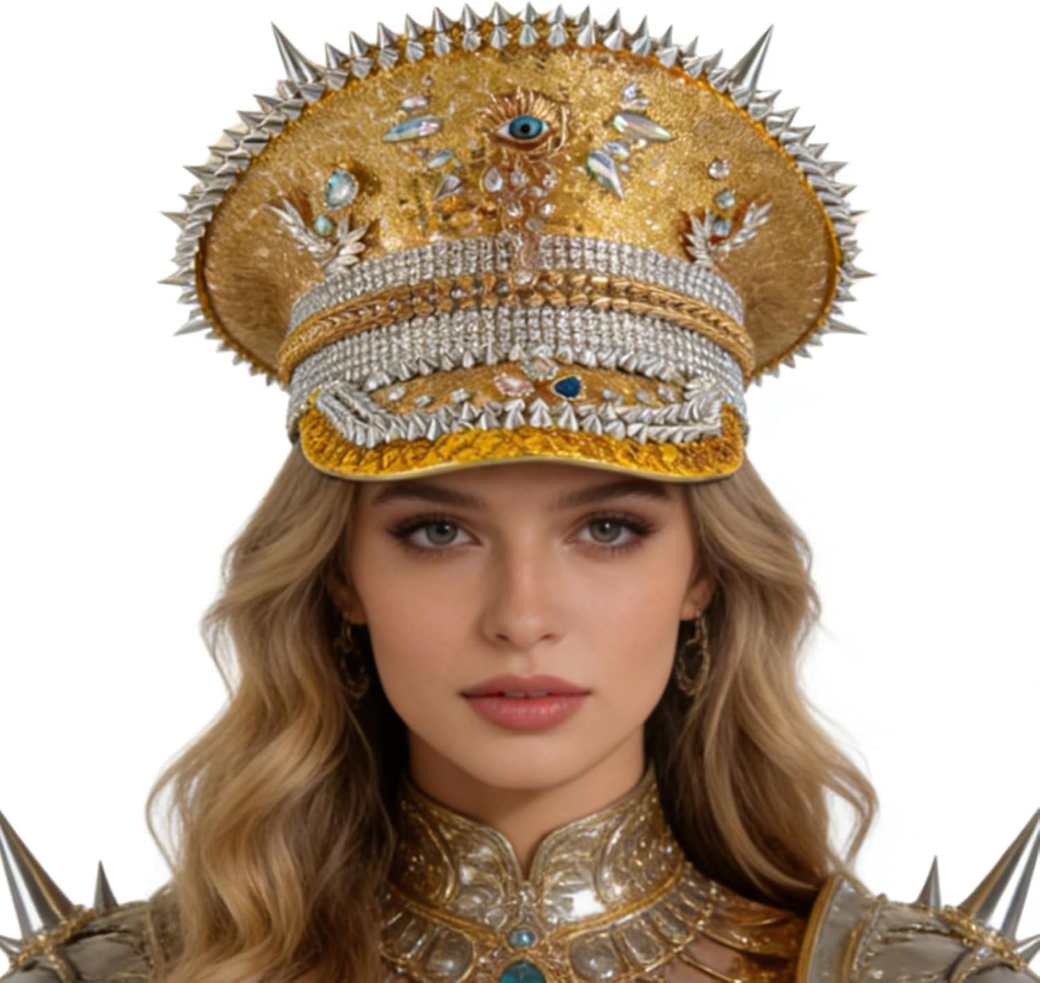 Retro Punk Berets Adorned with Rhinestones Ideal for Role Playing and Vintage Looks Punk Cap