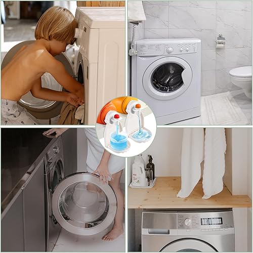 Miniatura 7 de LUTER 2 soportes para vasos de detergente para ropa para evitar el desorden y las fugas con tornillo, bandeja colectora de detergente para ropa