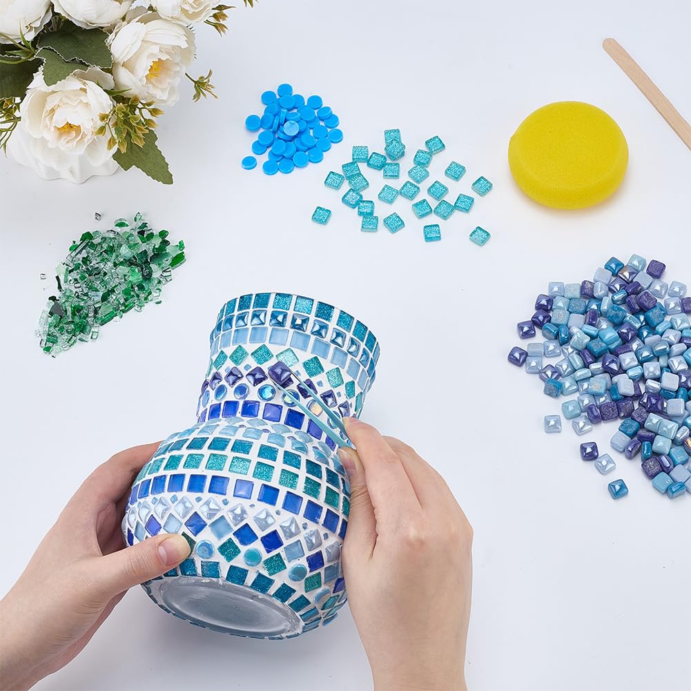 WEBEEDY Basteln Mosaik Blumen Vase Set DIY Mosaik Kunst Und Bastelset Für Erwachsene Anfänger Handgemachte Dekorative Pflanzen Töpfe Mit Anleitung Zuhause Zimmer Tisch Dekoration Einweihungsgeschenk