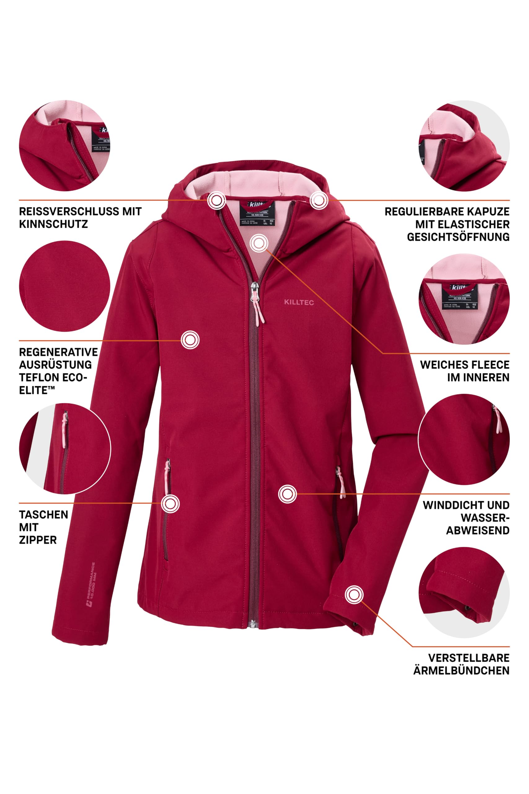 Killtec Mädchen Kow 164 Grls Sftshll Jckt Softshelljacke/Outdoorjacke mit Kapuze