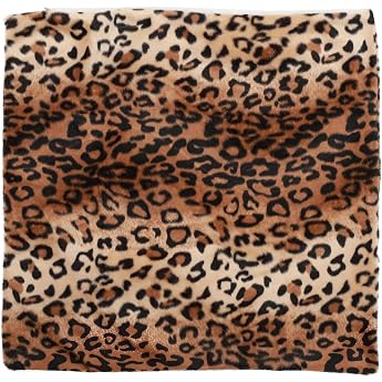 OULII Leopard Cushion Cover 45 x 45 cm Square Plush Stuffed Cushion Animal Print Decoration for Living Room Dining Room Sofa Chair
