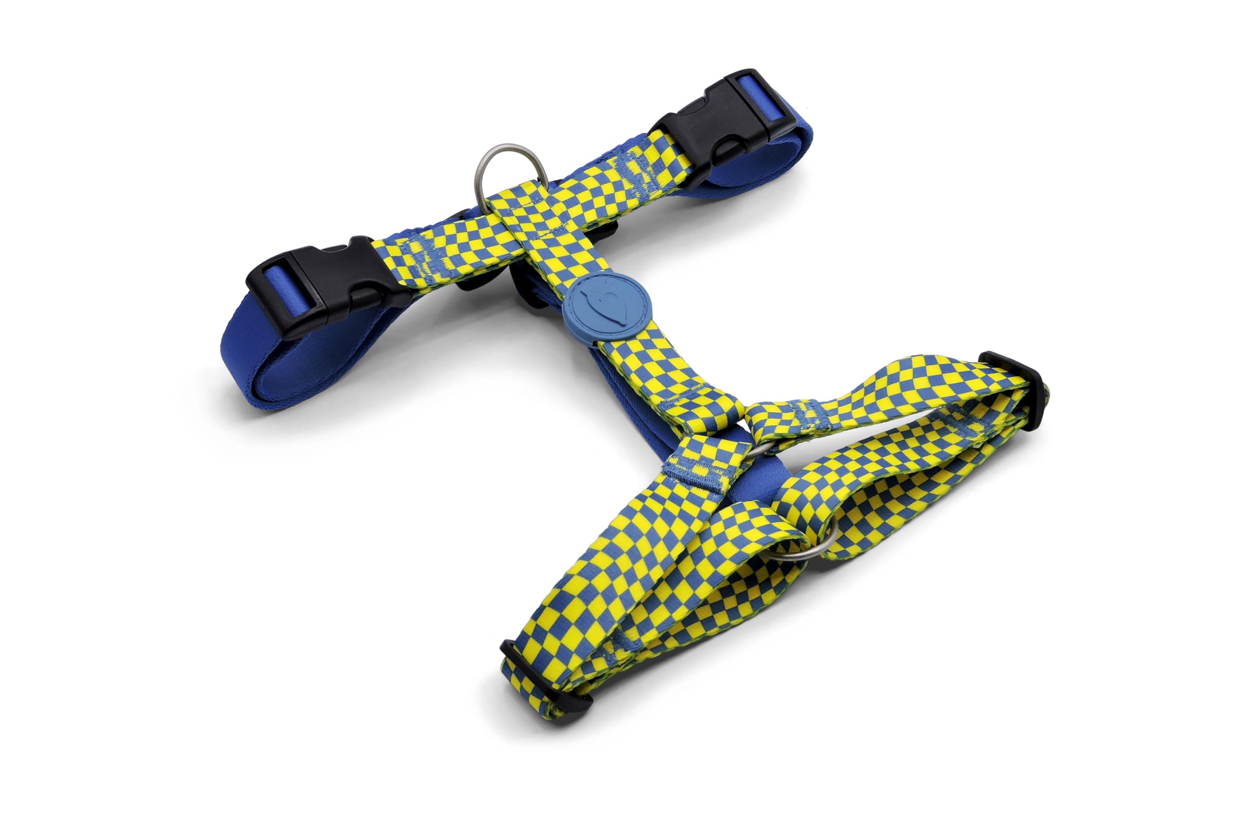 MORSODog Harness H 5 Point Adjustable for Small Dogs, Yellow and Light Blue, Small