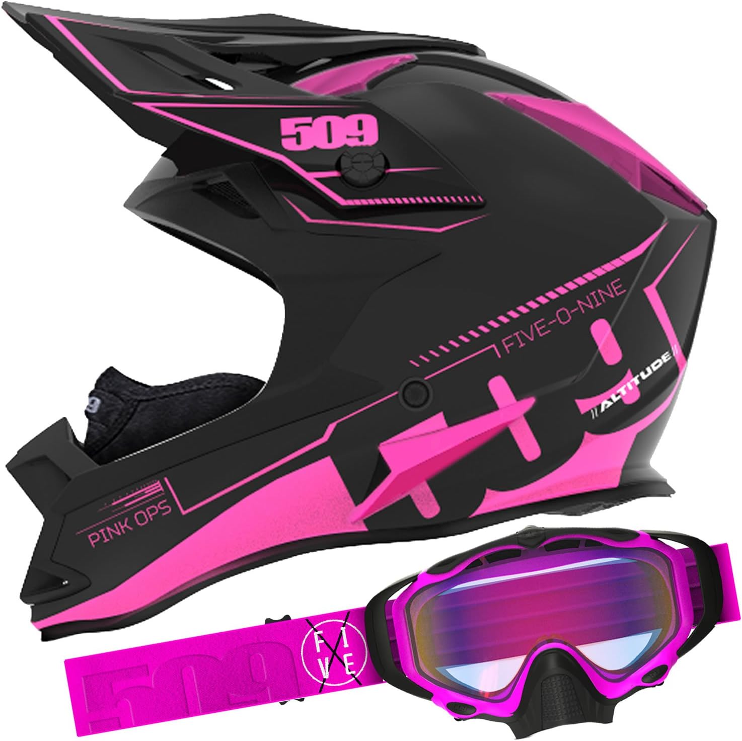 509 Pink Ops Helmet Goggle Combo XS Automotive