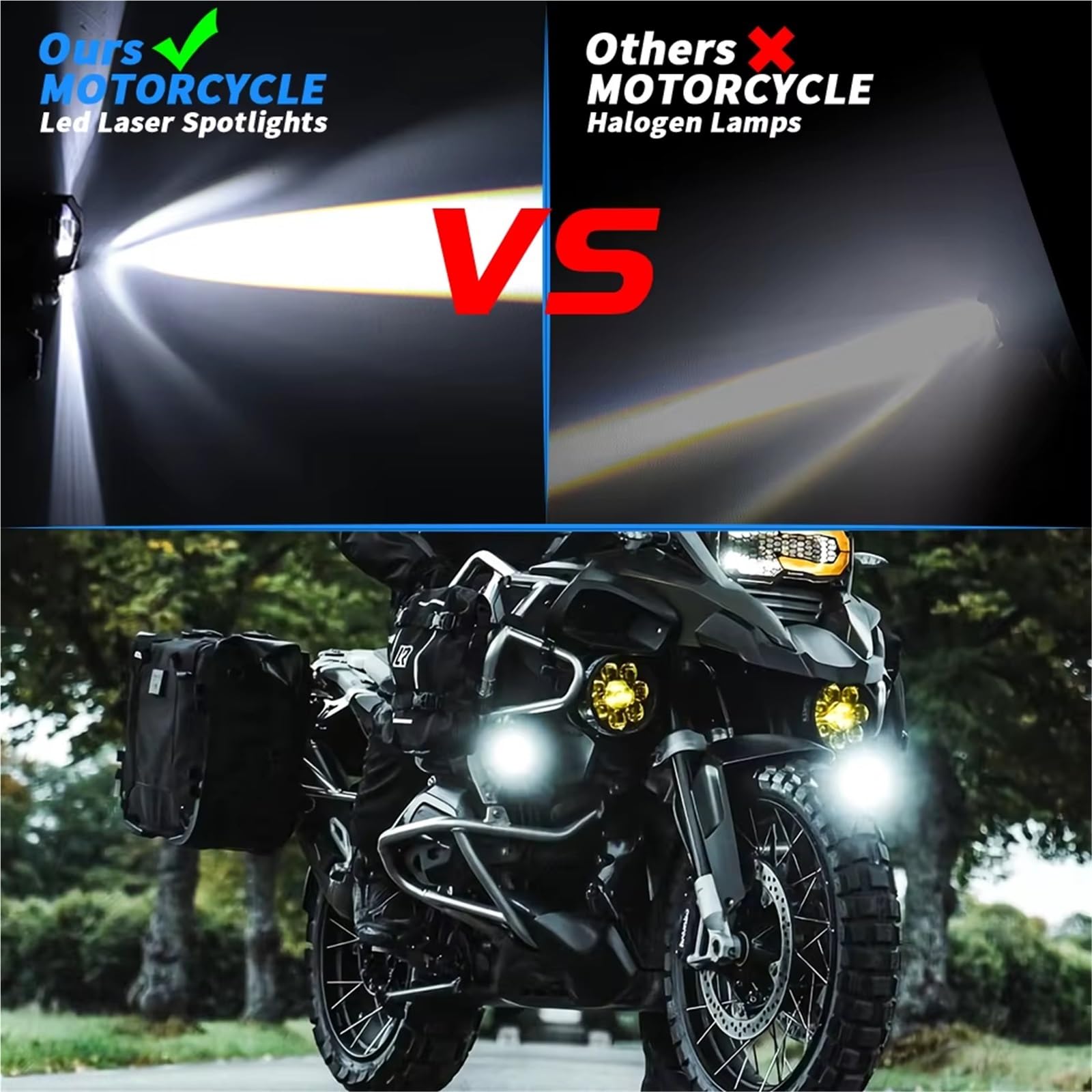 Faro Moto Barra Luces Antiniebla LED Motocicleta ATV Luz Trabajo Faro Delantero Lente Proyector Todoterreno 4x4 Headlight
