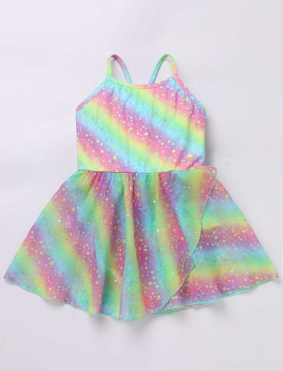 Ballet Leotards for Girl with Shiny Sequins Tulle Skirt Ballerina Dance Outfits Toddler Cross Back Ballet Dress - Image 6