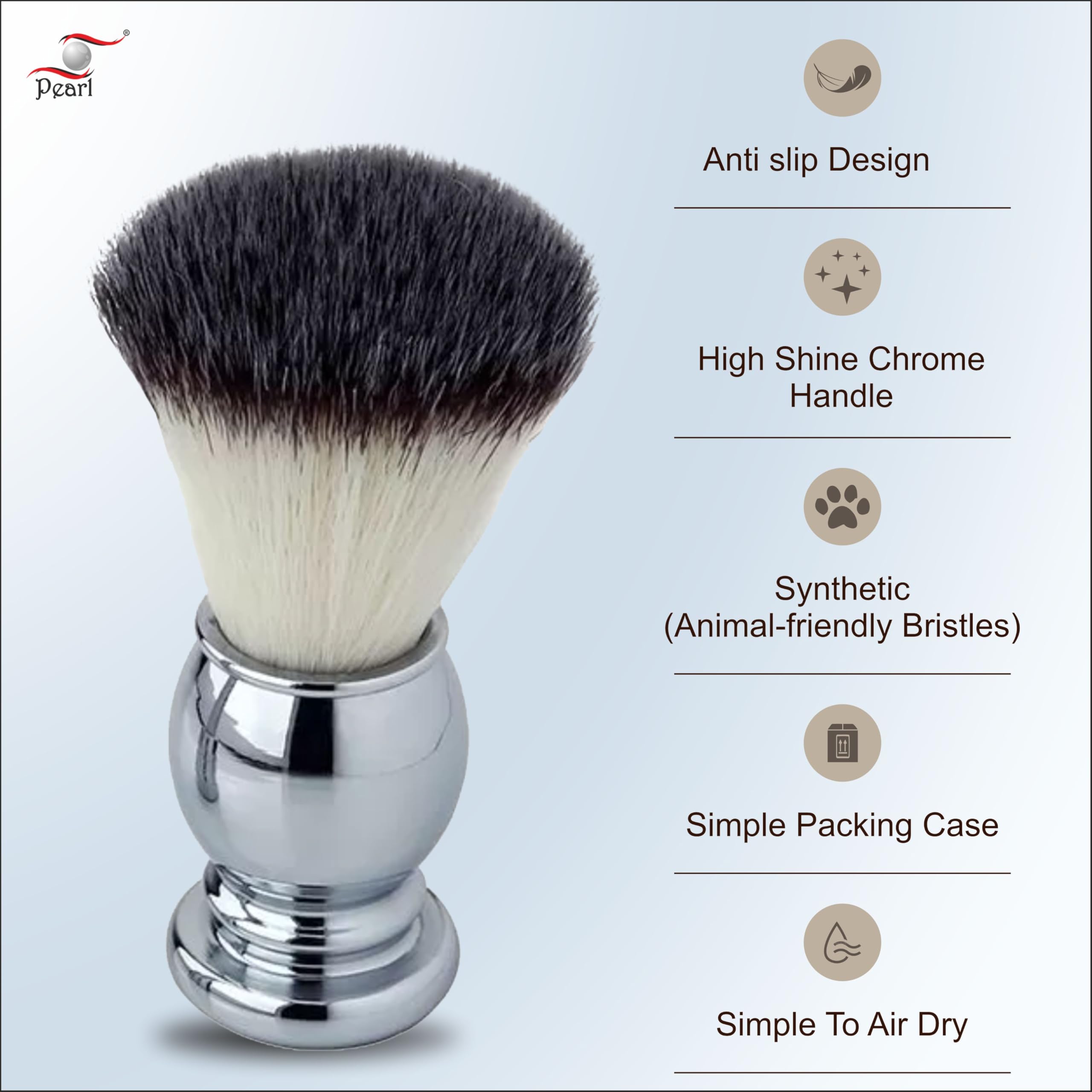 Pearl Shaving Brush SMB-501 SY (CHROME) - Image 3 thumbnail