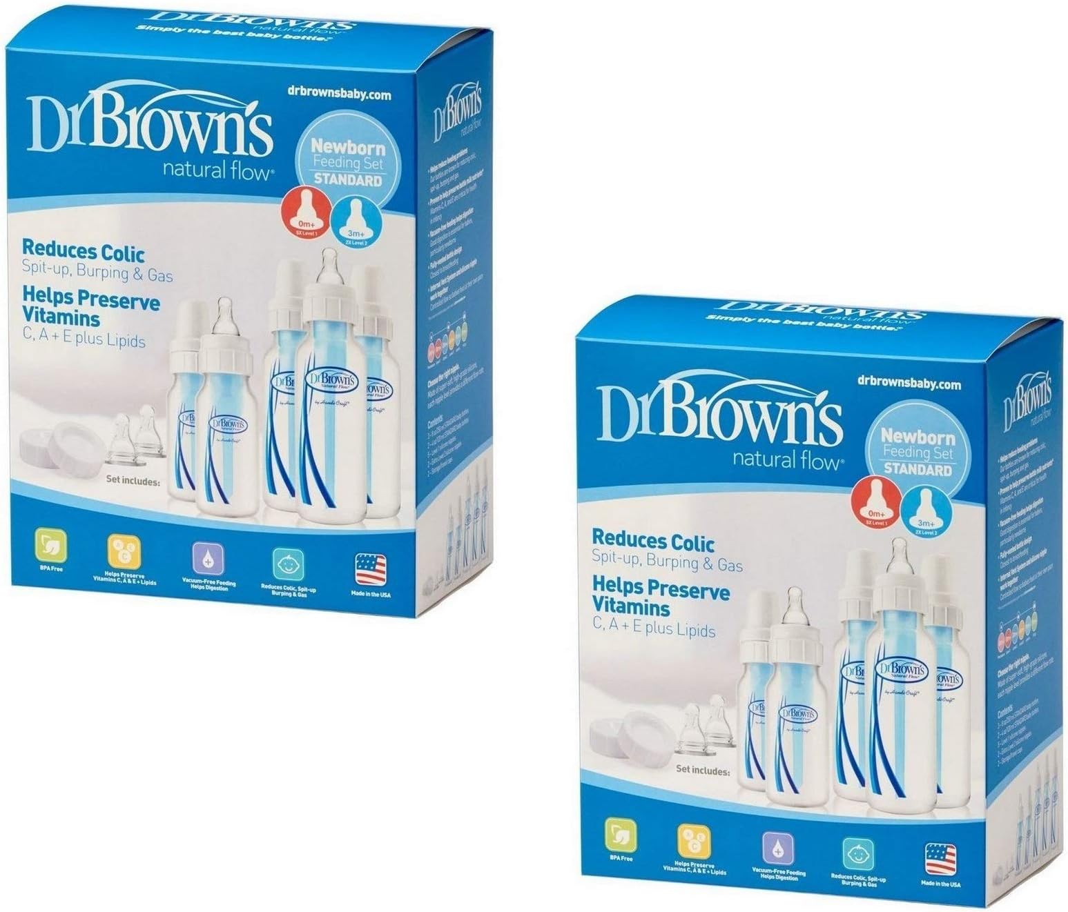 Dr. Browns BPA Natural Flow Bottle Newborn Feeding Set (Packaging May Vary) - 2 Sets