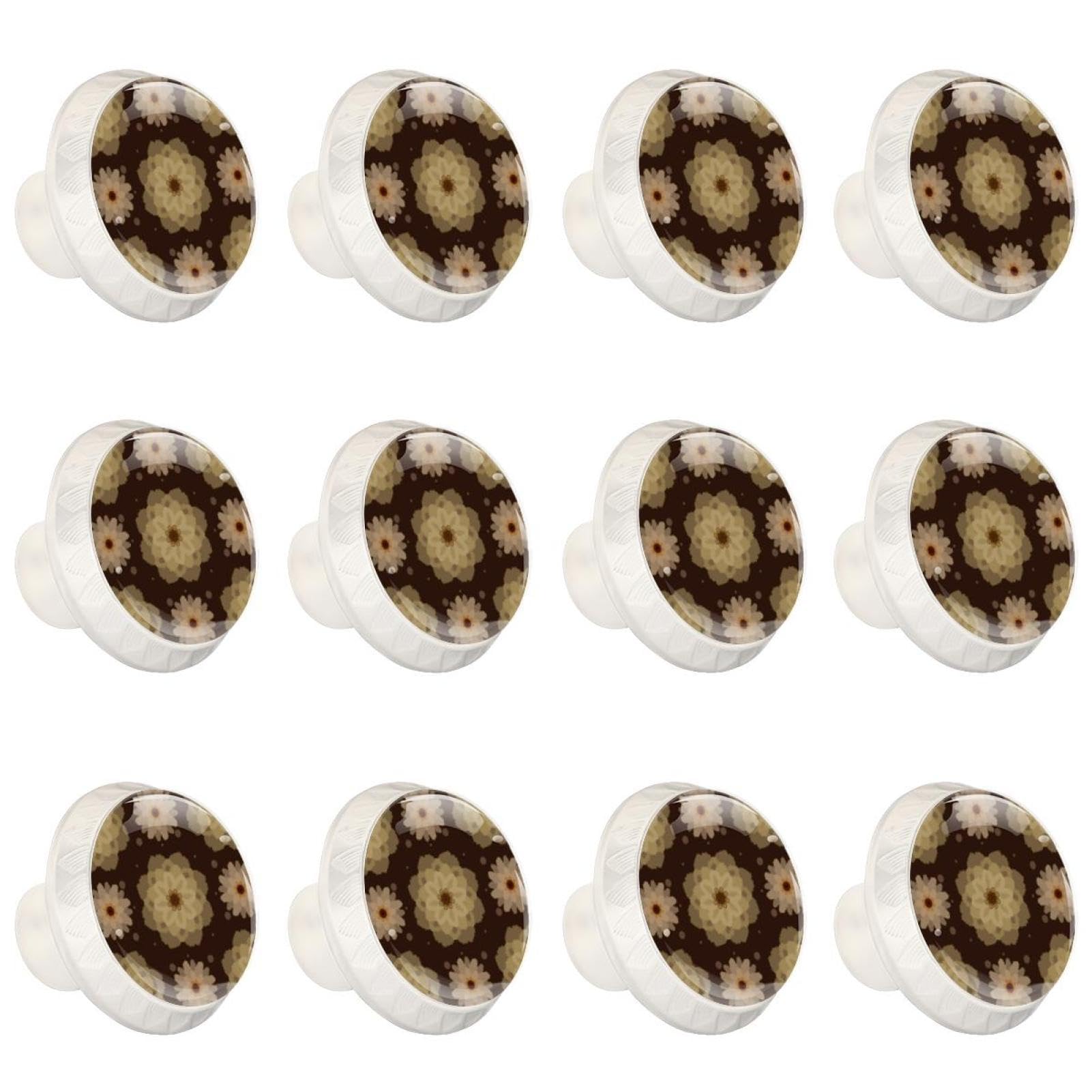 Boutons de tiroir ronds en cristal transparent décoratif pour armoire